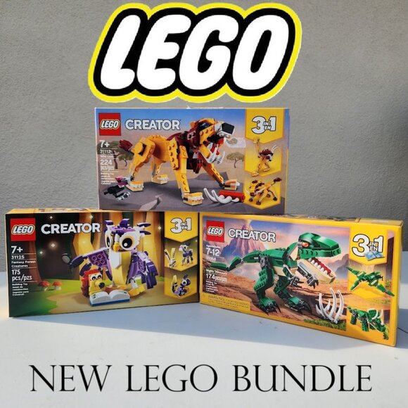 NEW LEGO Creator 3-in-1 BUNDLE Lion Safari Dinosaurs Fantasy Forest Creatures 31 - Picture 1 of 15